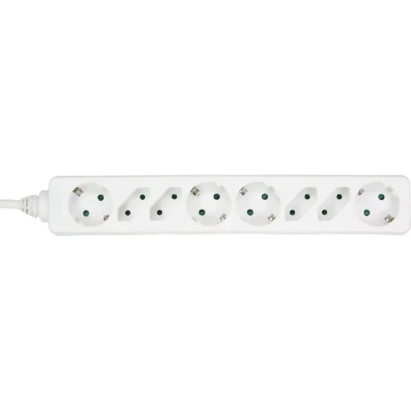 InLine Socket strip, 8-way, 4x CEE7/3 + 4x Euro CEE 7/16, white, 3m
