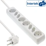 InLine Socket strip, 8-way, 4x CEE7/3 + 4x Euro CEE 7/16, white, 3m