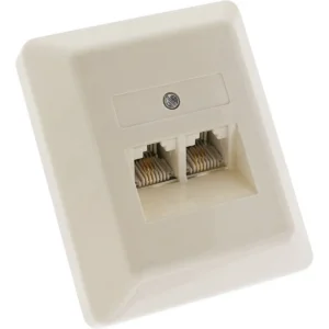 InLine ISDN Wall Plate 2x RJ45 female surface mount 4 Pin without resistor