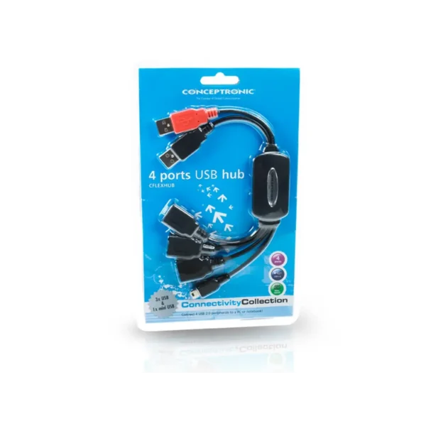 Conceptronic 4 Ports Flexible USB Hub