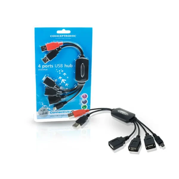 Conceptronic 4 Ports Flexible USB Hub