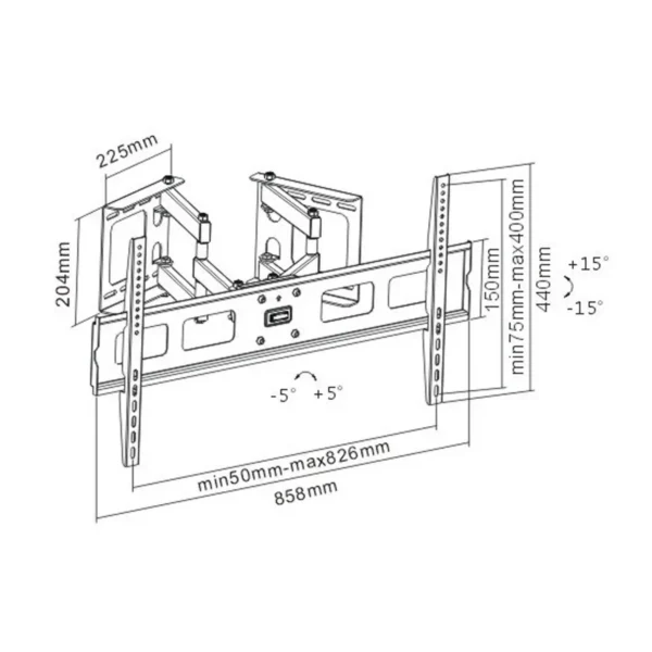 InLine Corner Wall Bracket for TFT / LED / Plasma 37″ to 63″ up to 60kg