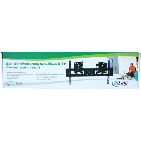 InLine Corner Wall Bracket for TFT / LED / Plasma 37″ to 63″ up to 60kg