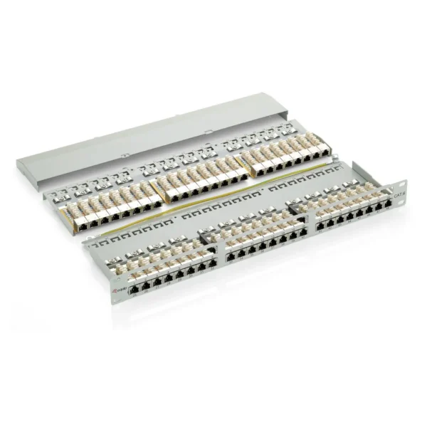 Equip 48-Port Cat.6 Shielded Patch Panel, Light Grey