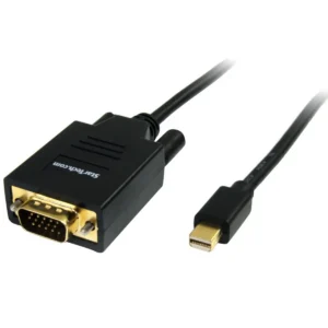 StarTech.com 6ft (2m) Mini DisplayPort to VGA Cable – Active Mini DP to VGA Adapter Cable – 1080p Video – mDP 1.2 or Thunderbolt 1/2 Mac/PC to VGA Monitor/Display – Converter Cord