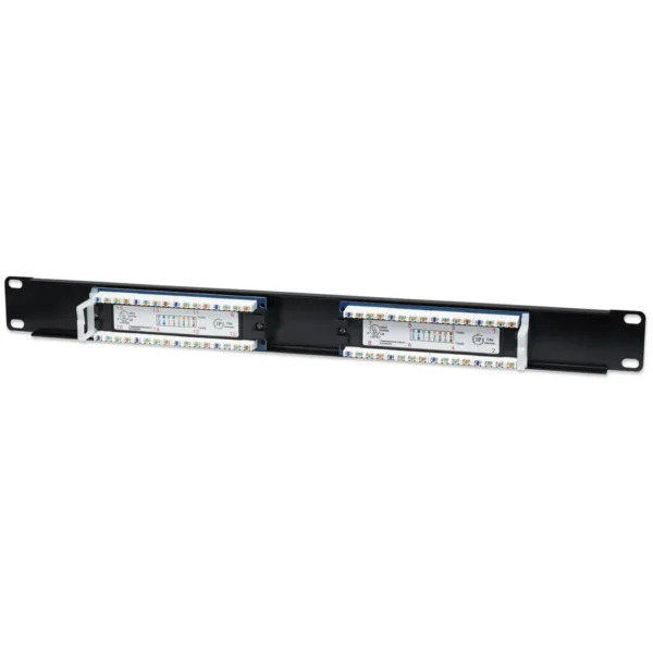 Intellinet Patch Panel, Cat5e, UTP, 16-Port, 1U, Black