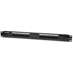 Intellinet Patch Panel, Cat5e, UTP, 16-Port, 1U, Black