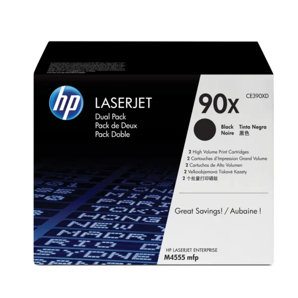 HP 90X 2-pack High Yield Black Original LaserJet Toner Cartridges