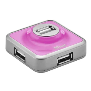 Trust 4 Port USB 2.0 Micro Hub – Pink