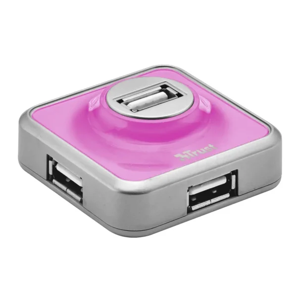 Trust 4 Port USB 2.0 Micro Hub – Pink