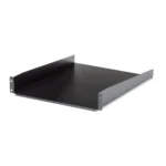 StarTech.com 2U Server Rack Shelf – Universal Rack Mount Cantilever Shelf for 19″ Network Equipment Rack & Cabinet – Heavy Duty Steel - Weight Capacity 50lb/23kg – 22″ Deep Tray, Black