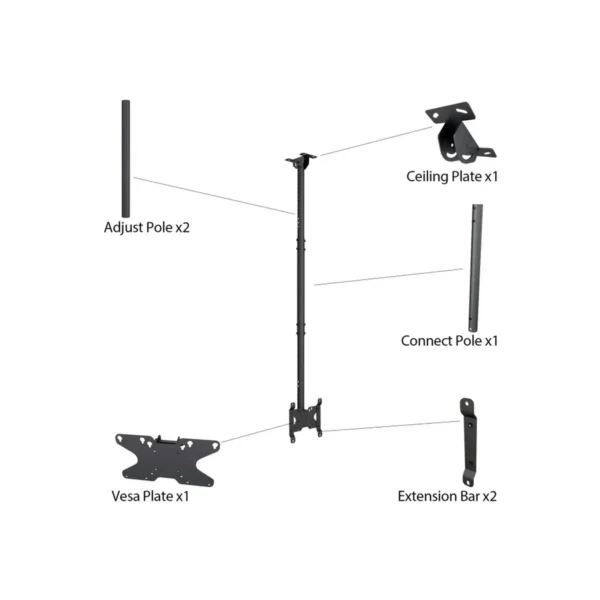 Multibrackets M Public Ceilingmount Small Single Black 1500
