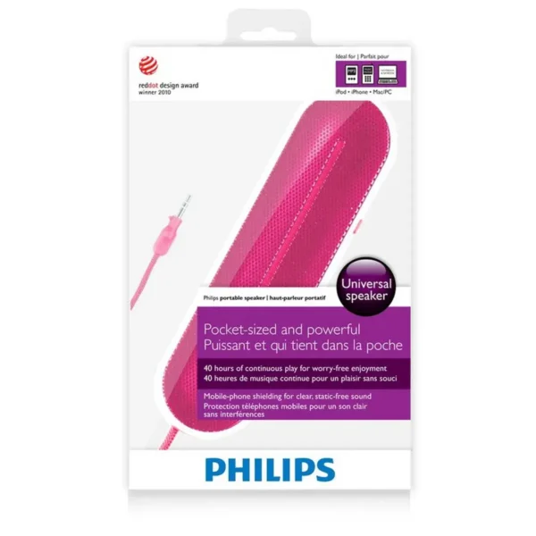 Philips MP3 portable speaker SBA1600PNK/27