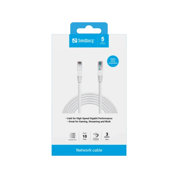 Sandberg Network Cable UTP Cat6 3 m