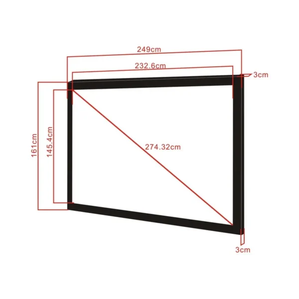 Multibrackets M 16:10 Framed Projection Screen 232,6×145,4, 108″