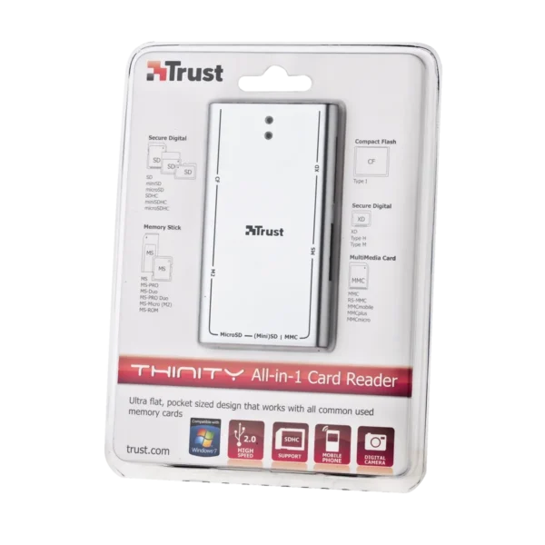 Trust All-in-1 SlimLine card reader USB 2.0 Silver