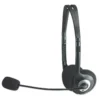 Manhattan Stereo On-Ear Headset (3.5mm), Microphone Boom, In-Line Volume Control, Foam Earpads, Standard 2x 3.5mm stereo jack/plug for audio/mic use, cable 2m, Black, Three Year Warranty