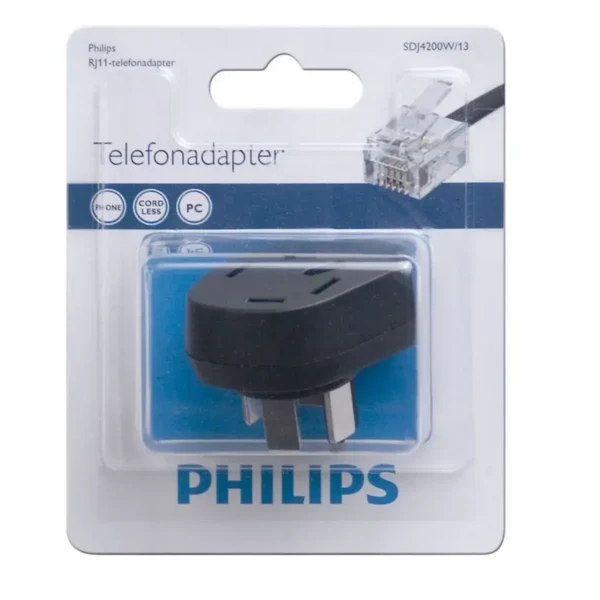 Philips SDJ4200W/13 cable gender changer 4-prong adapter RJ11 Black