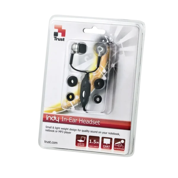 Trust Indy Headset Wired In-ear Calls/Music Black, Silver