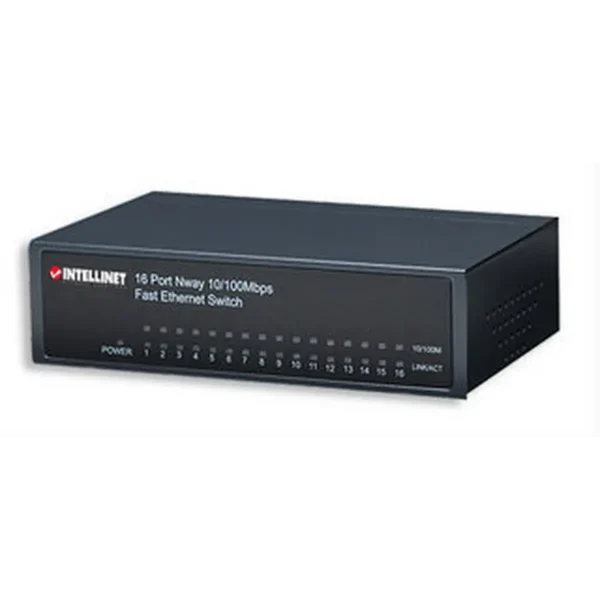Intellinet 16-Port Fast Ethernet Office Switch Unmanaged Black
