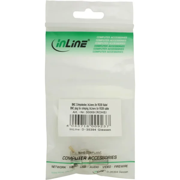 InLine BNC Crimp Connector for RG58 Network Cable