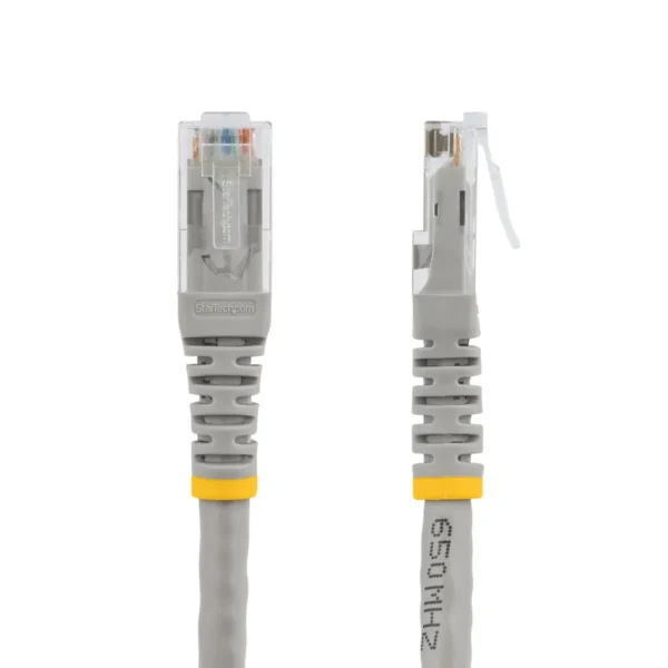 StarTech.com 50ft CAT6 Ethernet Cable – Gray CAT 6 Gigabit Ethernet Wire -650MHz 100W PoE RJ45 UTP Molded Network/Patch Cord w/Strain Relief/Fluke Tested/Wiring is UL Certified/TIA
