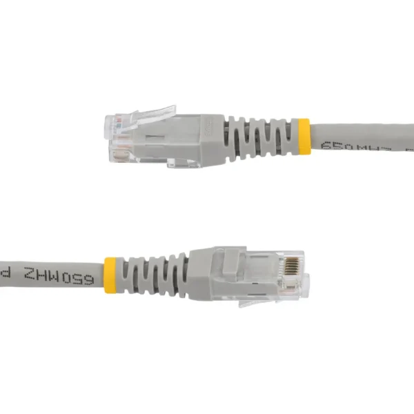 StarTech.com 50ft CAT6 Ethernet Cable – Gray CAT 6 Gigabit Ethernet Wire -650MHz 100W PoE RJ45 UTP Molded Network/Patch Cord w/Strain Relief/Fluke Tested/Wiring is UL Certified/TIA