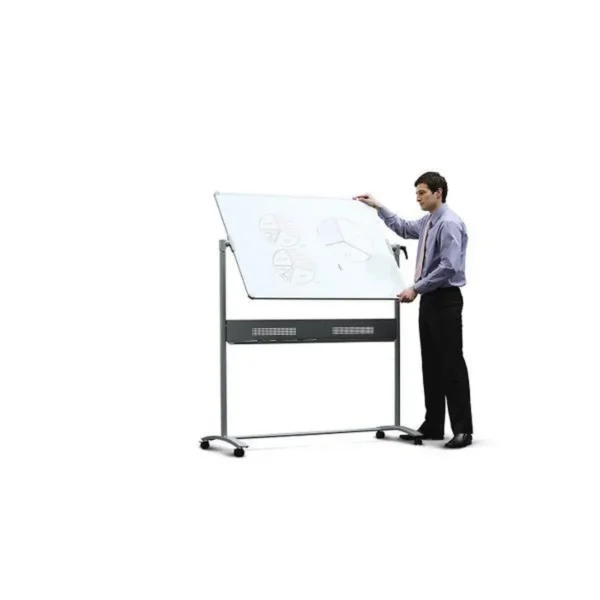 Nobo Mobile Combination Board Magnetic Steel Whiteboard/Grey Felt Noticeboard Horizontal Pivot 1200x900mm