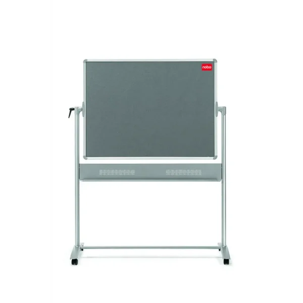 Nobo Mobile Combination Board Magnetic Steel Whiteboard/Grey Felt Noticeboard Horizontal Pivot 1200x900mm