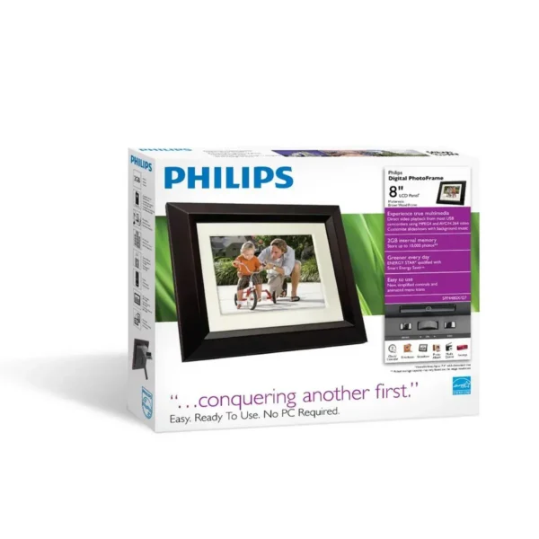 Philips Home Essentials SPF4480X/G7 digital photo frame Black 20.3 cm (8″)