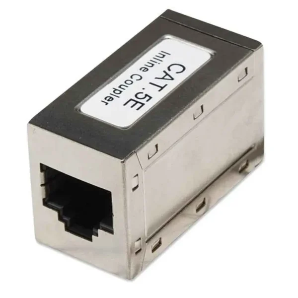 Intellinet Inline Coupler, Cat5e, FTP, Modular, 8P8C Female to 8P8C Female, Silver