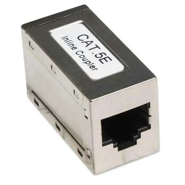 Intellinet Inline Coupler, Cat5e, FTP, Modular, 8P8C Female to 8P8C Female, Silver