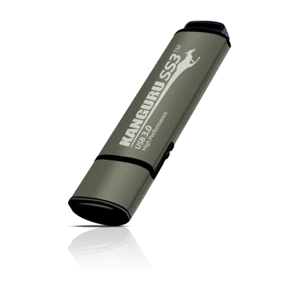 iStorage Kanguru SS3™ SuperSpeed USB3.0 128GB |Secure Flash Drive| Physical Write Protect Switch | Windows “Ready Boost” compatible | Simple Driverless Setup | Plug and Play