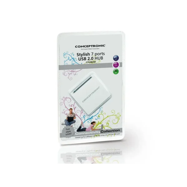 Conceptronic Stylish 7 Ports Powered USB Hub