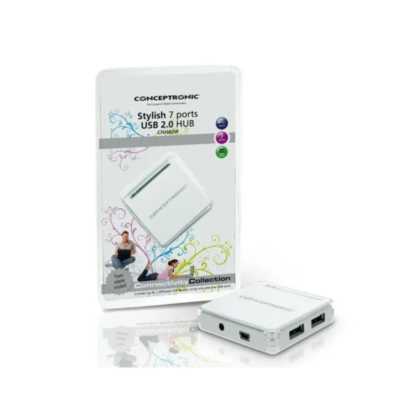 Conceptronic Stylish 7 Ports Powered USB Hub