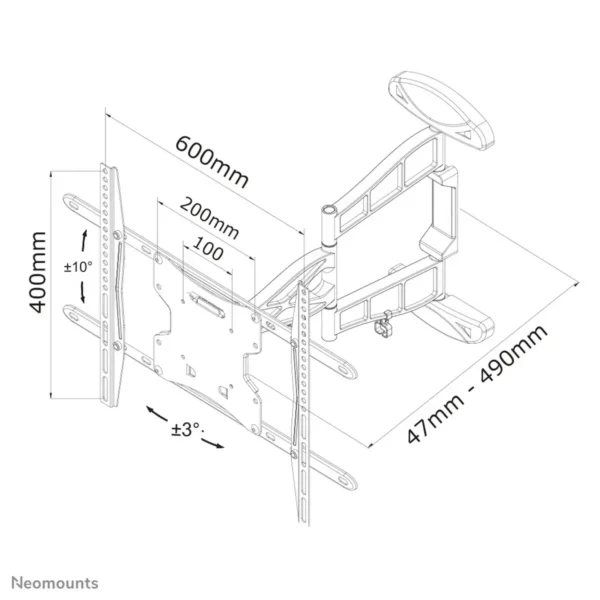 Neomounts LED-W500 TV mount wall 32-60″ – full motion