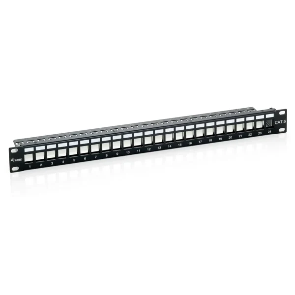 Equip 24-Port Keystone Cat.6 Shielded Patch Panel, Black