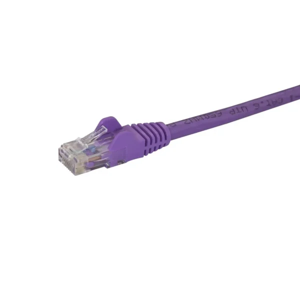 StarTech.com 15ft CAT6 Ethernet Cable – Purple CAT 6 Gigabit Ethernet Wire -650MHz 100W PoE RJ45 UTP Network/Patch Cord Snagless w/Strain Relief Fluke Tested/Wiring is UL Certified/TIA