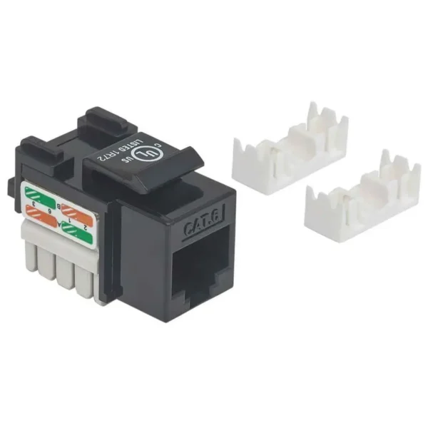 Intellinet Keystone Jack, Cat6, UTP, Punch-down, Black