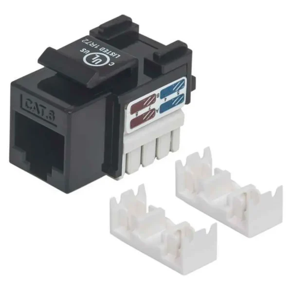 Intellinet Keystone Jack, Cat6, UTP, Punch-down, Black