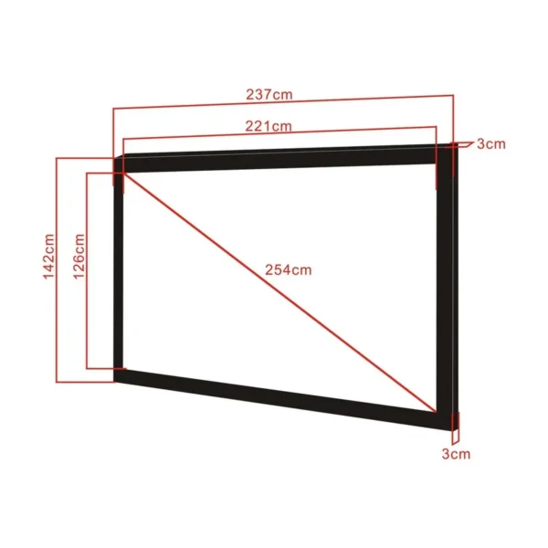 Multibrackets M 16:9 Framed Projection Screen 221×126, 100″