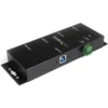 StarTech.com 4-Port Industrial USB 3.0 Hub with ESD Protection~4-Port USB 3.0 Hub – 5Gbps – Metal Industrial USB-A Hub – Wall or Desk Mountable USB Data Hub – TAA Compliant USB Expander Hub