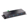 StarTech.com 4-Port Industrial USB 3.0 Hub with ESD Protection~4-Port USB 3.0 Hub – 5Gbps – Metal Industrial USB-A Hub – Wall or Desk Mountable USB Data Hub – TAA Compliant USB Expander Hub