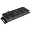 StarTech.com 4-Port Industrial USB 3.0 Hub with ESD Protection~4-Port USB 3.0 Hub – 5Gbps – Metal Industrial USB-A Hub – Wall or Desk Mountable USB Data Hub – TAA Compliant USB Expander Hub