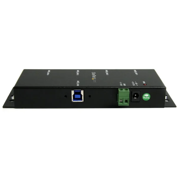 StarTech.com 4-Port Industrial USB 3.0 Hub with ESD Protection~4-Port USB 3.0 Hub – 5Gbps – Metal Industrial USB-A Hub – Wall or Desk Mountable USB Data Hub – TAA Compliant USB Expander Hub