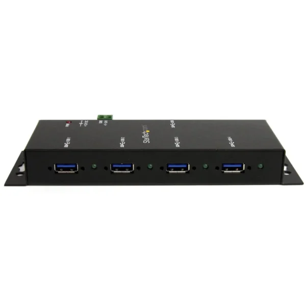 StarTech.com 4-Port Industrial USB 3.0 Hub with ESD Protection~4-Port USB 3.0 Hub – 5Gbps – Metal Industrial USB-A Hub – Wall or Desk Mountable USB Data Hub – TAA Compliant USB Expander Hub