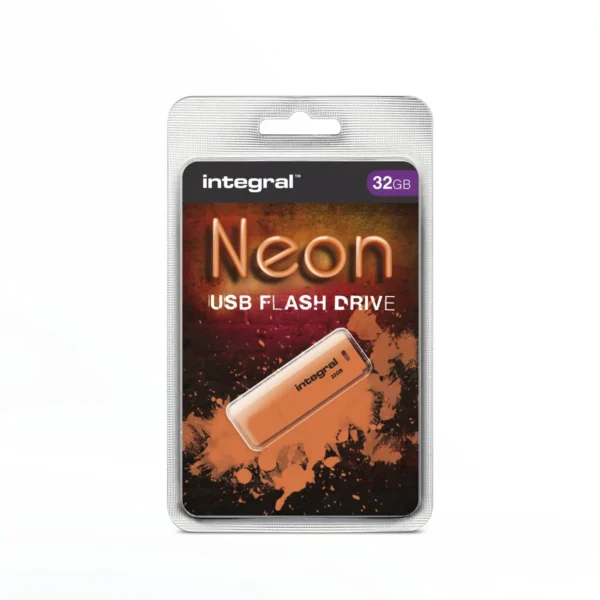 Integral 32GB USB2.0 DRIVE NEON ORNG