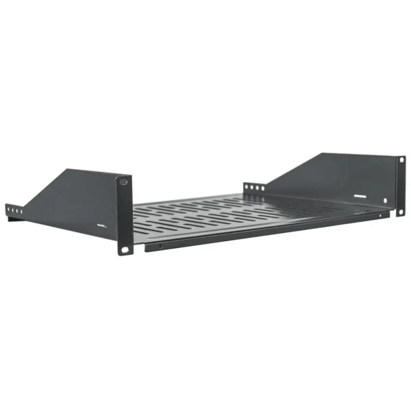 Intellinet 19″ Cantilever Shelf, 2U, Fixed, Depth 350mm, Max 15kg, Black, Three Year Warranty
