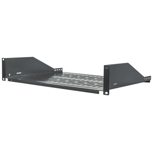 Intellinet 19″ Cantilever Shelf, 2U, Fixed, Depth 350mm, Max 15kg, Black, Three Year Warranty