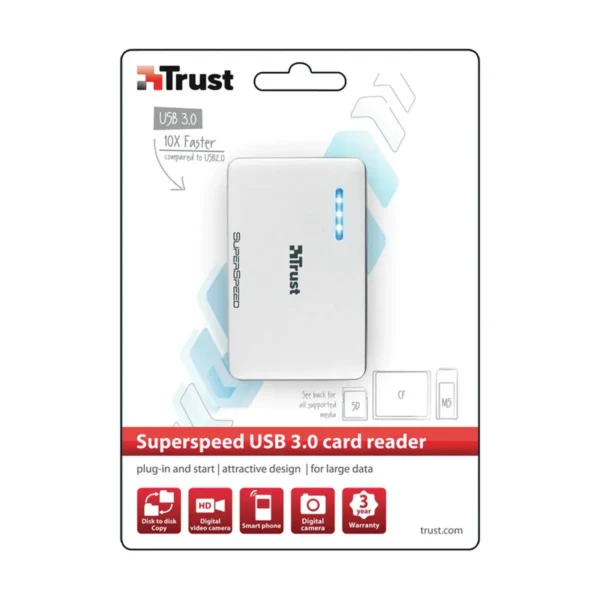 Trust SuperSpeed USB 3.0 card reader USB 3.2 Gen 1 (3.1 Gen 1) Silver